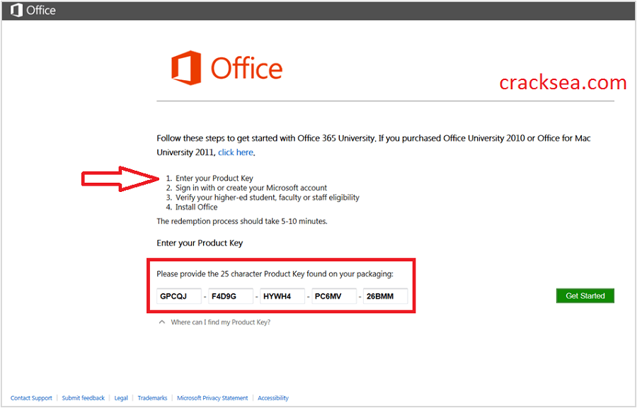 product key office 365